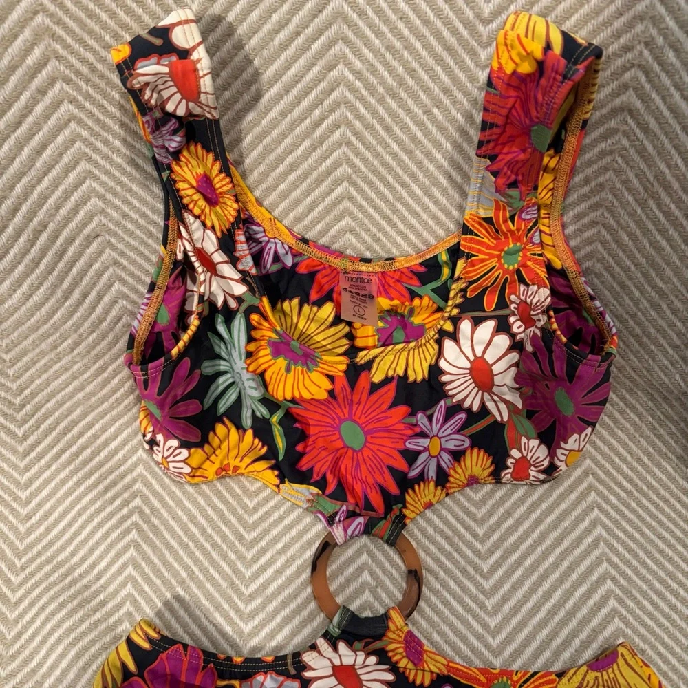 Montce Retro Floral Cutout One Piece Swimsuit - Picture 4 of 5